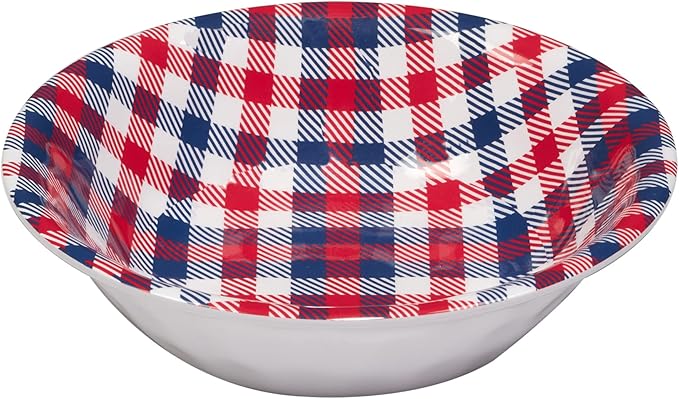 Certified International Patriotic Plaid 12 Piece Melamine Dinnerware Set Service For 4
