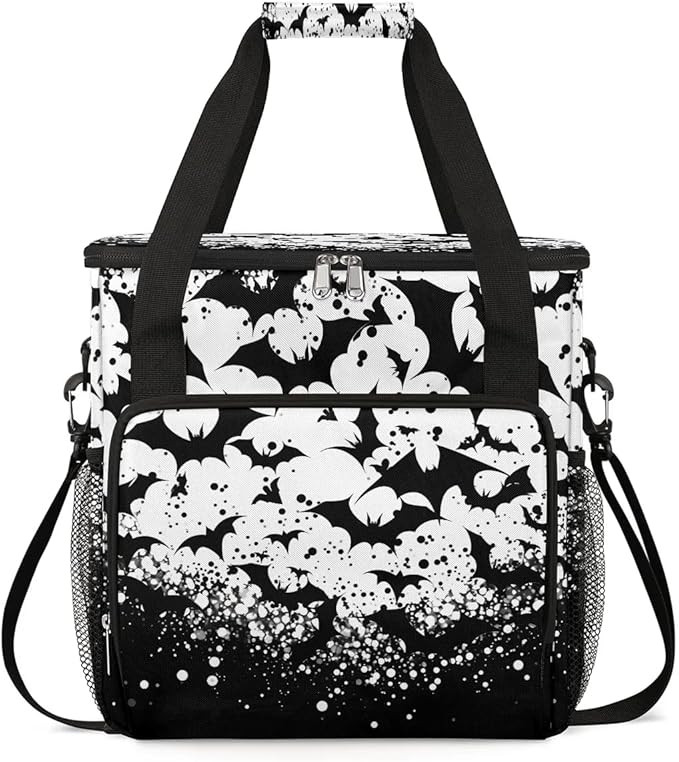 Black White Bats Coffee Maker Carrying Bag for Keurig K-Mini or K-Mini Plus Storage Portable Coffee Maker Travel Bag