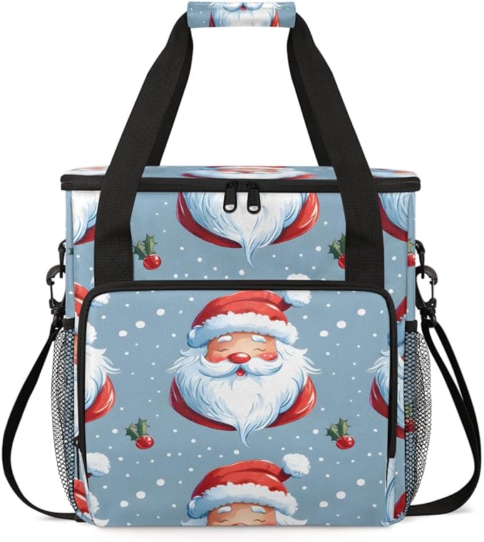 Mystical Santa Claus Coffee Maker Carrying Bag Graffiti Santa Claus Travel Storage Bag Compatible with K-Mini or K-Mini Plus Single Serve Coffee Brewer Carrying Case with Pockets &amp Shoulder Stra