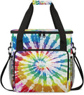 Tie-Dye Coffee Maker Travel Bag for Keurig K-Mini/K-Mini Plus Insulated Waterproof Tote with Pockets for K-Cup Portable Single-Serve Brewer Case