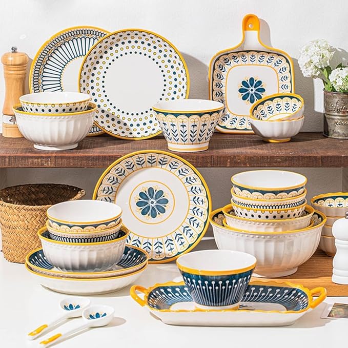 Stylish Yet Affordable dinnerware Set Microwave/Oven/Dishwasher Safe for Both Formal and Casual OccasionsGift (33 Pieces)