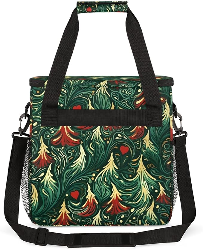 Xmas Tree Coffee Maker Carrying Bag Magic Tree Portable Travel Storage Tote Bag Compatible with K-Mini or K-Mini Plus Single Serve Coffee Brewer Carrying Case with Multiple Pockets &amp Shoulder St