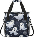 Ghosts Pumpkin Coffee Maker Carrying Bag Portable Travel Storage Tote Bag Compatible with K-Mini or K-Mini Plus Single Serve Coffee Brewer Carrying Case with Multiple Pockets &amp Shoulder Strap