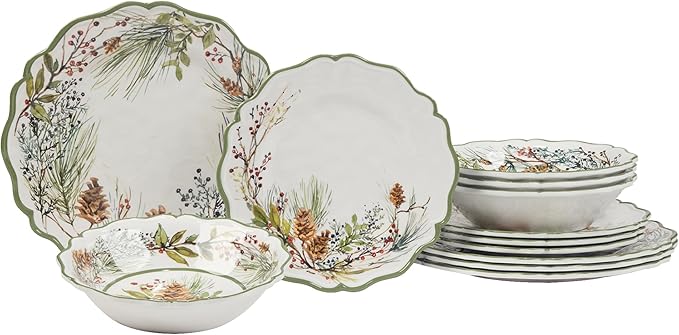 Certified International Winter Forest 12 Pc Dinnerware Set Service for 4