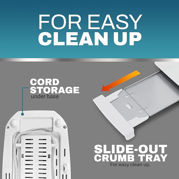 Elite Gourmet ECT-4829 Long Slot 4 Slice Toaster 6 Toast Settings Toaster Defrost Reheat Cancel Functions Slide Out Crumb Tray Extra Wide Slots for Bagels Waffles White