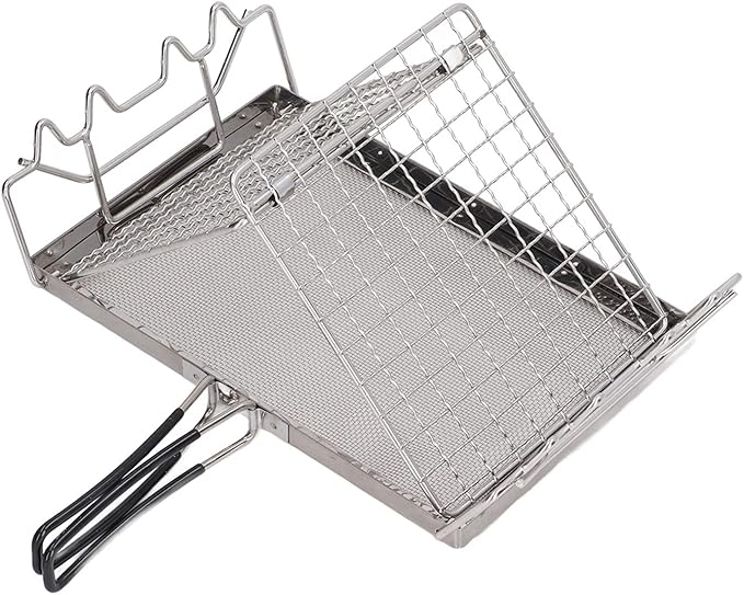 Camping Toaster Camping Grill Stainless Steel with Storage Bag Portable Toaster for Picnic