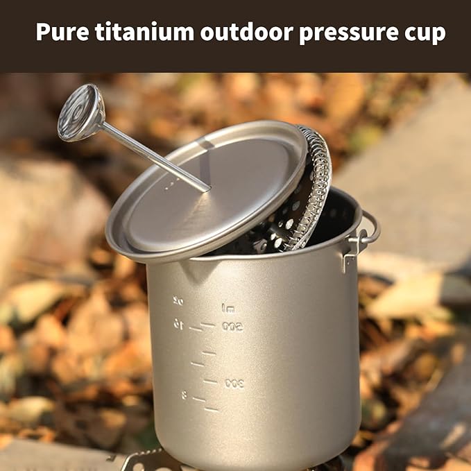 Outdoors Metal Coffee Presses Portable Travels Mugs with 30° Spouts Leak Filter Cup Coffee Plunger Metal Coffee Maker