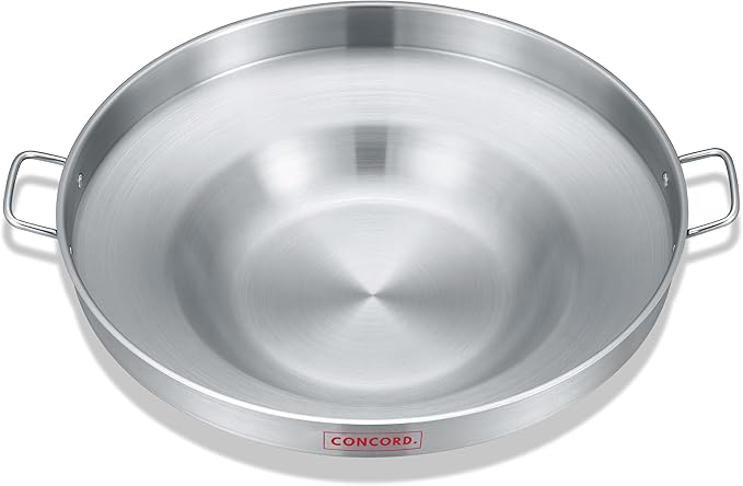 Concord Stainless Steel Comal Frying Bowl Cookware (22) silver (S4008 S4812 S5612)