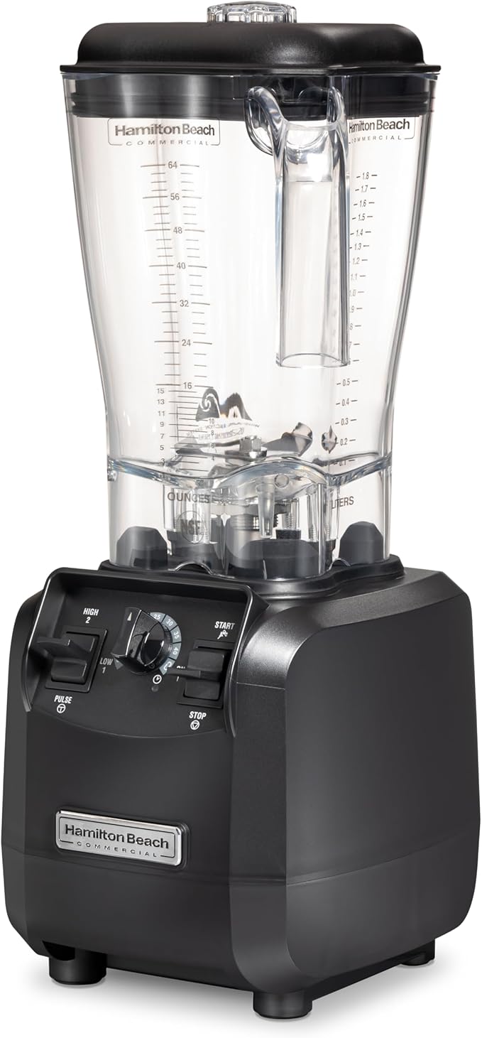 Hamilton Beach Commercial Fury High-Performance Blender 64 Ounce / 1.8 Liter Capacity 3 HP Motor NSF Certified HBH550R