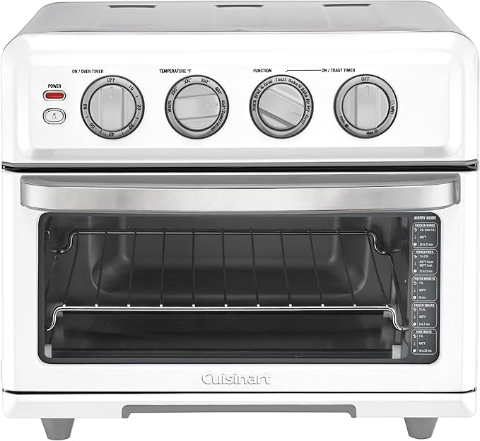 Cuisinart Air Fryer Toaster Oven with Grill 1800W 8-1 Air Fryer Oven with Bake Convection Bake Grill Broil and Warm Options Large Capacity 60-Minute Timer TOA-70W White