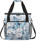 Flowers Butterfly Coffee Maker Carrying Bag Abstract Butterfly Travel Storage Bag Compatible with K-Mini or K-Mini Plus Single Serve Coffee Brewer Carrying Case with Pockets &amp Shoulder Strap