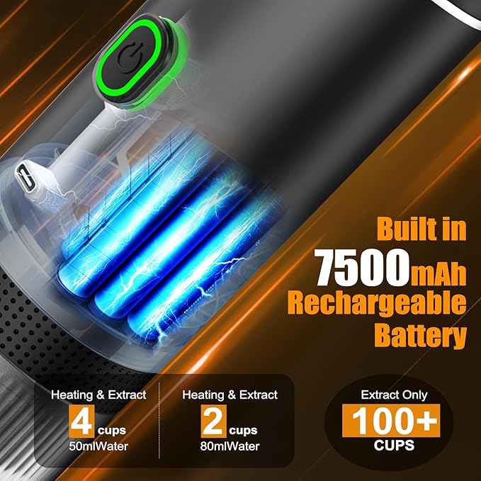 Portable Battery Espresso Coffee Maker for Travel 20 bar Mini Car Espresso Machines 3-in-1 Self-Heating Electric Espresso Maker USB-C Ground Coffee &amp Capsule Pod(Ns&ampDG) RV Hiking Office
