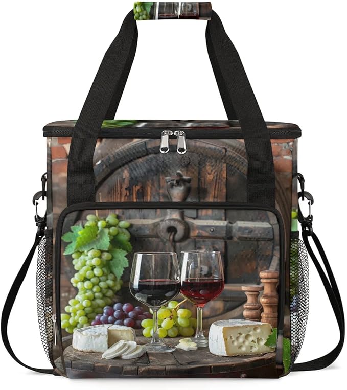 Coffee Maker Carrying Bag Grape Wine Single Cup Coffee Maker Travel Bag Compatible with Keurig K-Mini or K-Mini Plus Portable Storage Bag with Shoulder StrapAZ-193