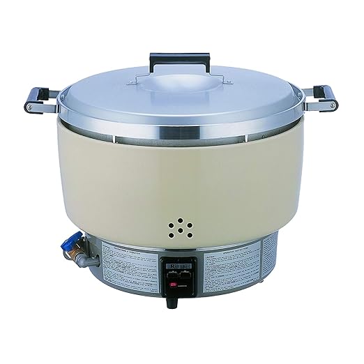 Thunder Group RER55ASN Rice Cooker Natural Gas 55 Cup uncooked Rice Capacity 23 x 18-1/2 x 17-3/4 Lift-Off Cover Automatic simmers Piezo Pilot Ignition Accurate an