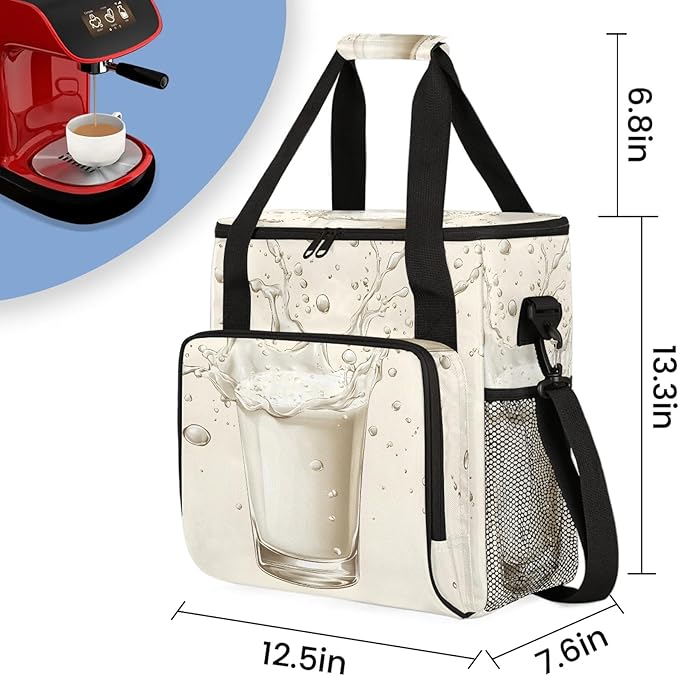 Milk Drinks Coffee Maker Travel Bag Funny Insulated Grocery Bag Travel Picnic Leakproof Cooler Bags With Shoulder Strap