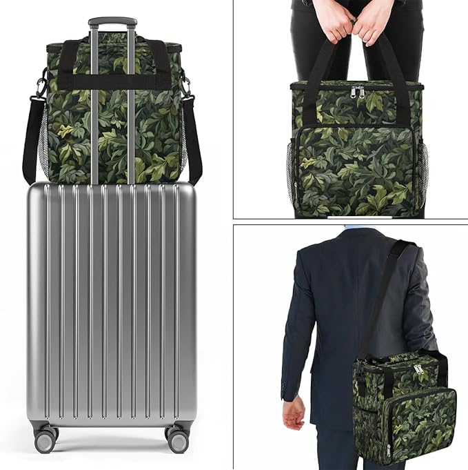 Abstract Camo Leaves Coffee Maker Carrying Bag for Keurig K-Mini or K-Mini Plus Storage Portable Coffee Maker Travel Bag