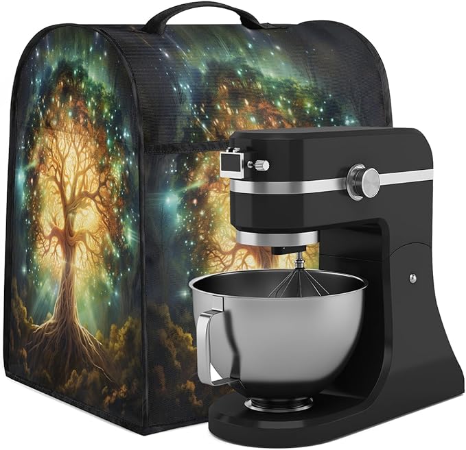 cfpolar Kitchen Aid Mixer Cover Compatible with 6-8 Quarts Tree Of Life Green Stand Mixer Cover Kitchen Aid Mixers Accessories Appliance Organizer Bag Dust Covers with Zipper Pocket