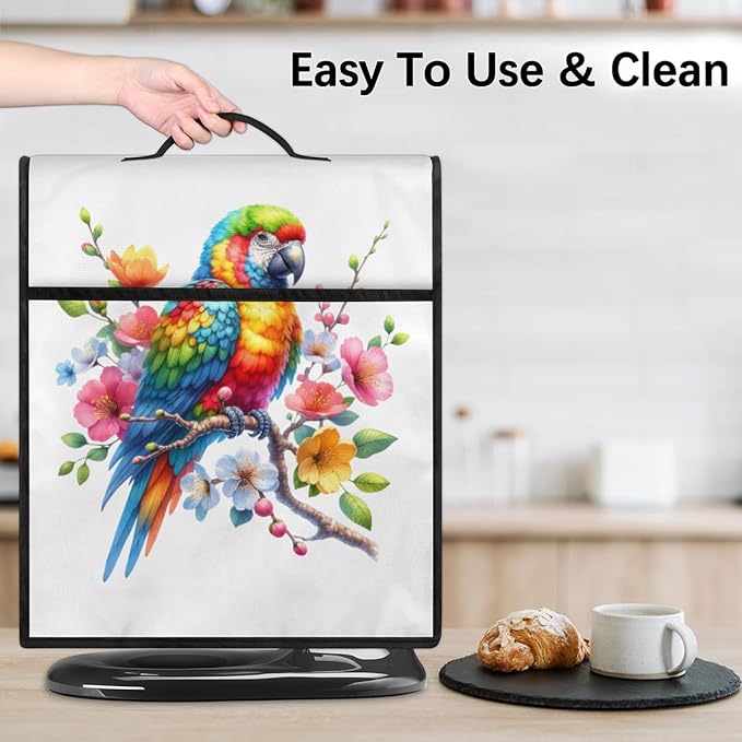 cfpolar Kitchen Aid Mixer Cover Compatible with 6-8 Quarts Animal Parrot Flower Stand Mixer Cover Kitchen Aid Mixers Accessories Appliance Organizer Bag Dust Covers with Zipper Pocket