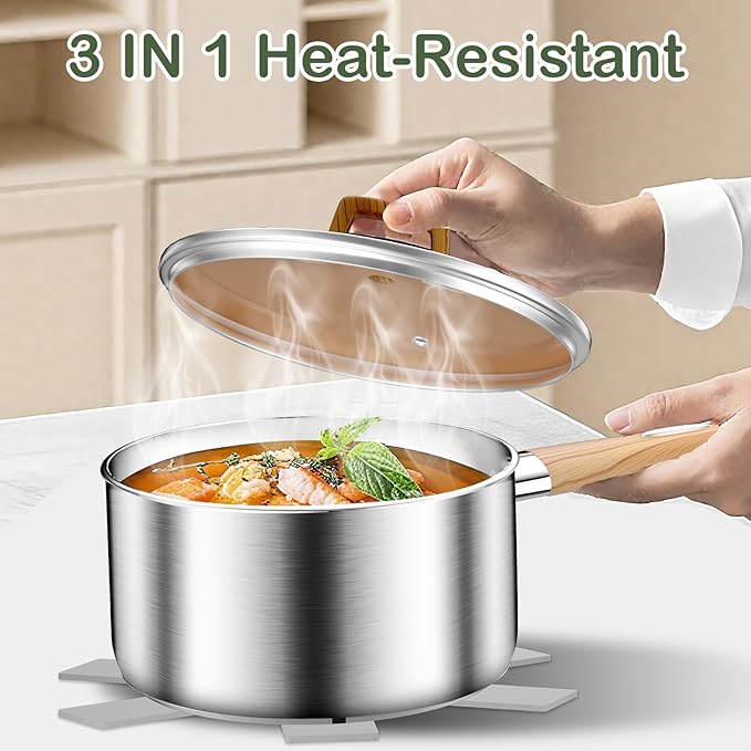 Stainless Steel Cookware Set 13PCS Pots and Pans Set Induction Cookware Kitchen Cooking Set Heavy Duty Tri-Ply Base Dishwasher Safe
