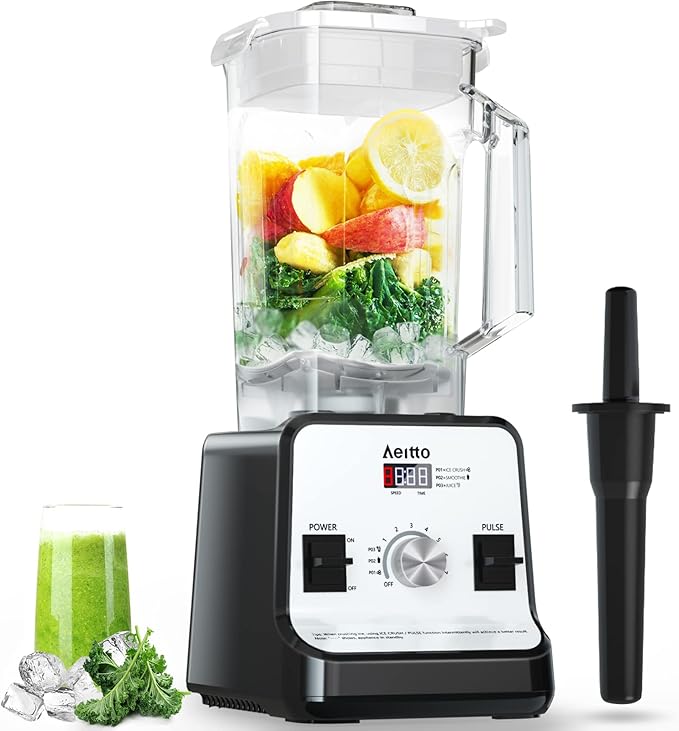 Aeitto Blender Blenders for Kitchen with 1500-Watt Motor 68 Oz Large Capacity Professional Countertop Blenders for Ice Crush Frozen Drinks Silver