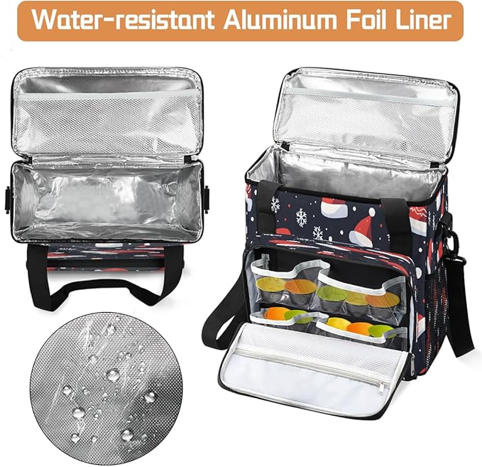 Christmas (703) Coffee Maker Carring Bag Travel Carrying Storage Tote Bag Compatible with Keurig K-Mini or K-Mini Plus Portable Single Serve Coffee Brewer Case with Pockets for K-cup Pods