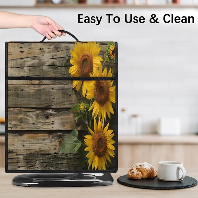 cfpolar Kitchen Aid Mixer Cover Compatible with 6-8 Quarts Board Yellow Sunflower Stand Mixer Cover Kitchen Aid Mixers Accessories Appliance Organizer Bag Dust Covers with Zipper Pocket