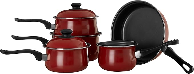 Premier Housewares Cookware Set - 5 -Piece - Red