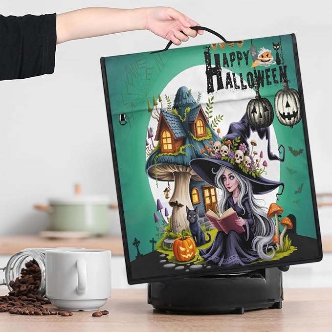 cfpolar Kitchen Aid Mixer Cover Compatible with 6-8 Quarts Halloween Witch House Stand Mixer Cover Kitchen Aid Mixers Accessories Appliance Organizer Bag Dust Covers with Zipper Pocket