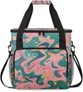 Tie Dyeing Coffee Maker Carrying Bag Pink Green Portable Travel Storage Tote Bag Compatible with K-Mini or K-Mini Plus Single Serve Coffee Brewer Carrying Case with Multiple Pockets &amp Shoulder S