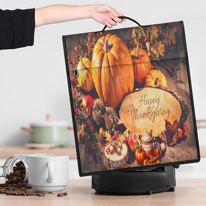 cfpolar Kitchen Aid Mixer Cover Compatible with 6-8 Quarts Thanksgiving Pumpkin Fall Stand Mixer Cover Kitchen Aid Mixers Accessories Appliance Organizer Bag Dust Covers with Zipper Pocket