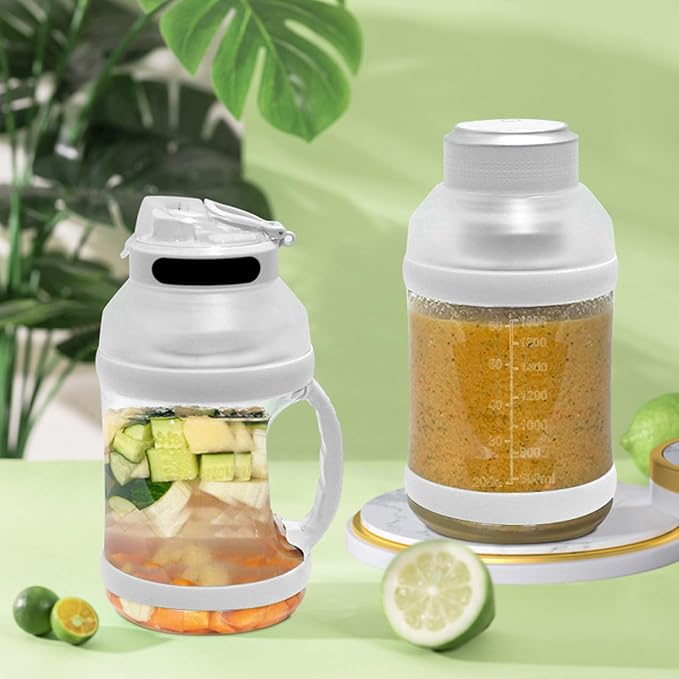Topyond Portable 2L Sport Blender with 18000rpm Motor 4000mAh Rechargeable Battery USB ChargingDouble Cap Design for Shakes Smoothies JuicesTravel Essential (White)