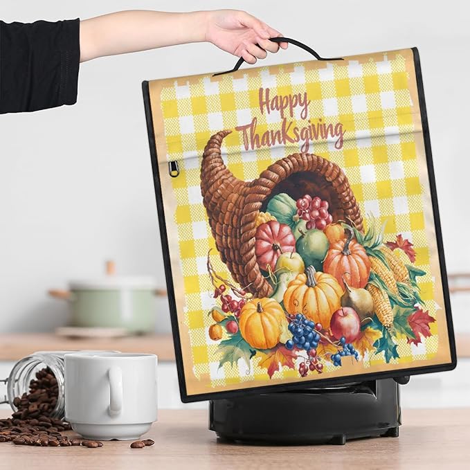 cfpolar Kitchen Aid Mixer Cover Compatible with 6-8 Quarts Thanksgiving Autumn Food Stand Mixer Cover Kitchen Aid Mixers Accessories Appliance Organizer Bag Dust Covers with Zipper Pocket