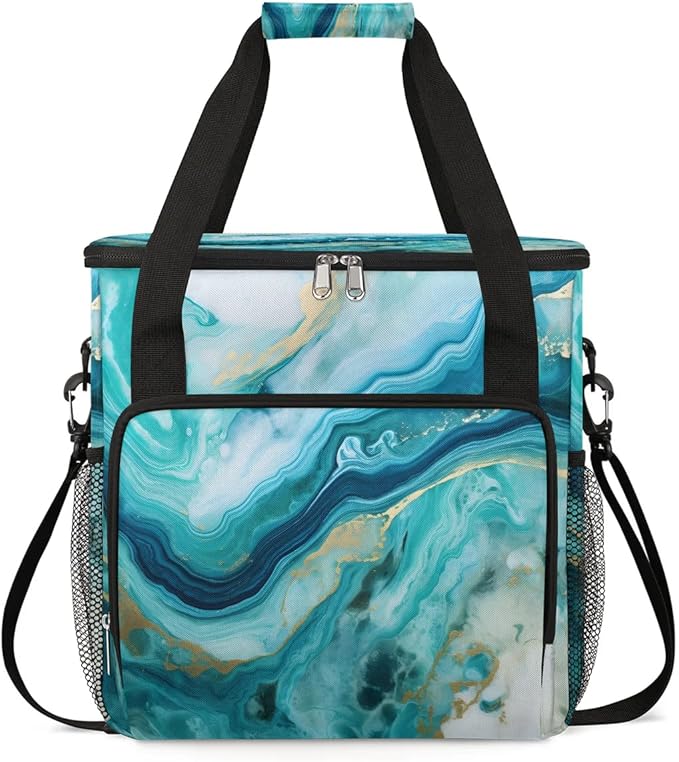 Blue Marble Texture Coffee Maker Carrying Bag for Keurig K-Mini or K-Mini Plus Storage Portable Coffee Maker Travel Bag