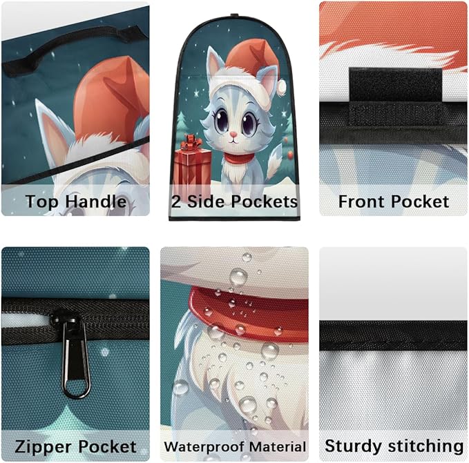 cfpolar Kitchen Aid Mixer Cover Compatible with 6-8 Quarts Christmas Hat Cute Cat Stand Mixer Cover Kitchen Aid Mixers Accessories Appliance Organizer Bag Dust Covers with Zipper Pocket
