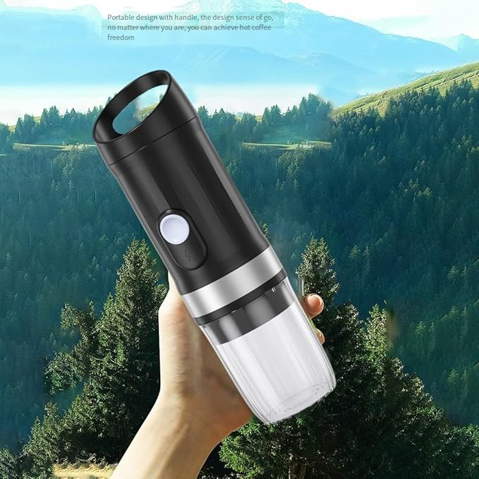 Portable Electric Espresso Machine Travel Coffee Maker for Camping Car Coffee Maker Self-Heating with USB-C With Ground Coffee &amp NES Capsule for RV Hiking Office(White)