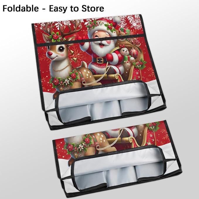 cfpolar Kitchen Aid Mixer Cover Compatible with 6-8 Quarts Christmas Elk Bell Santa Claus Stand Mixer Cover Kitchen Aid Mixers Accessories Appliance Organizer Bag Dust Covers with Zipper Pocket