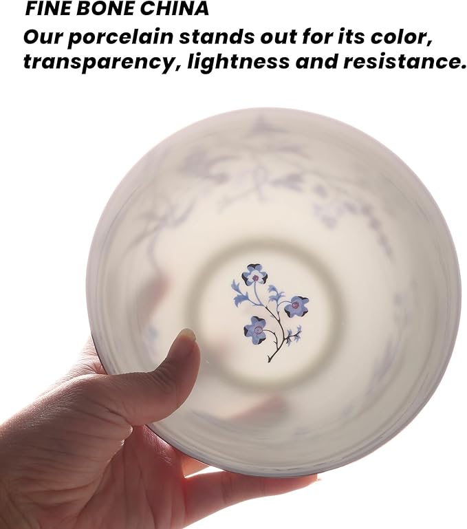 Bulgary Plates and Bowls Sets Dishes Set for 4 Ceramic Plates and Bowls Set Service for 4 Bone China Dinnerware Set Salad Dessert Plates and Cereal Bowls Set Microwave safe by KOKEN