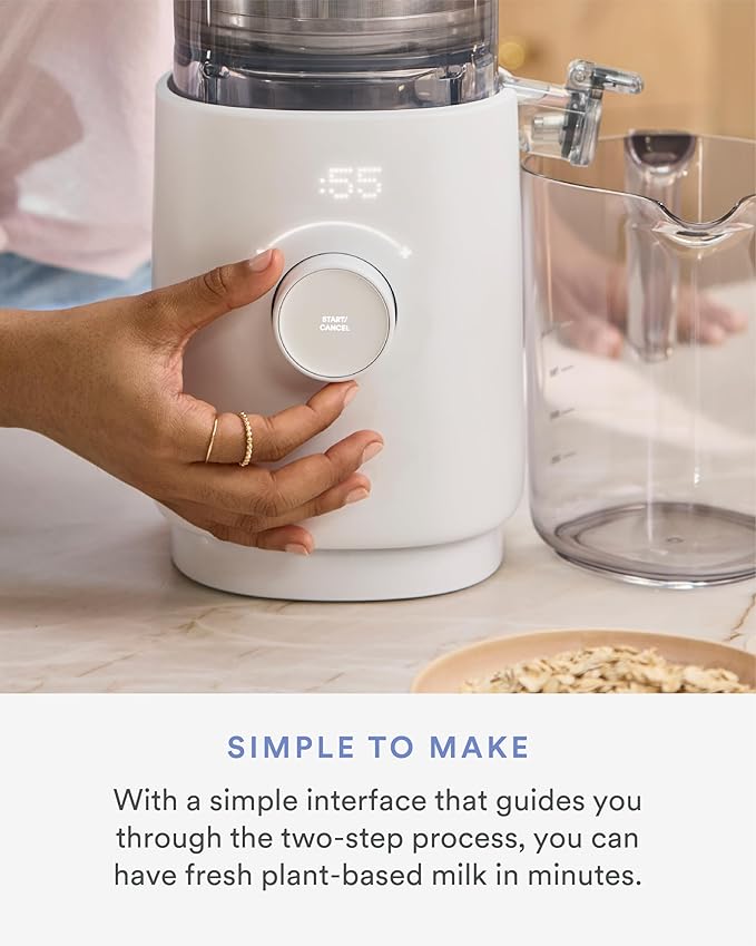 Nama M1 Plant Milk Maker – Homemade Oat Seed &amp Nut Milk Maker Machine – Smooth Creamy Texture Barista Quality Milk in Minutes – Blends &amp Strains in One Container – Easy to Clean