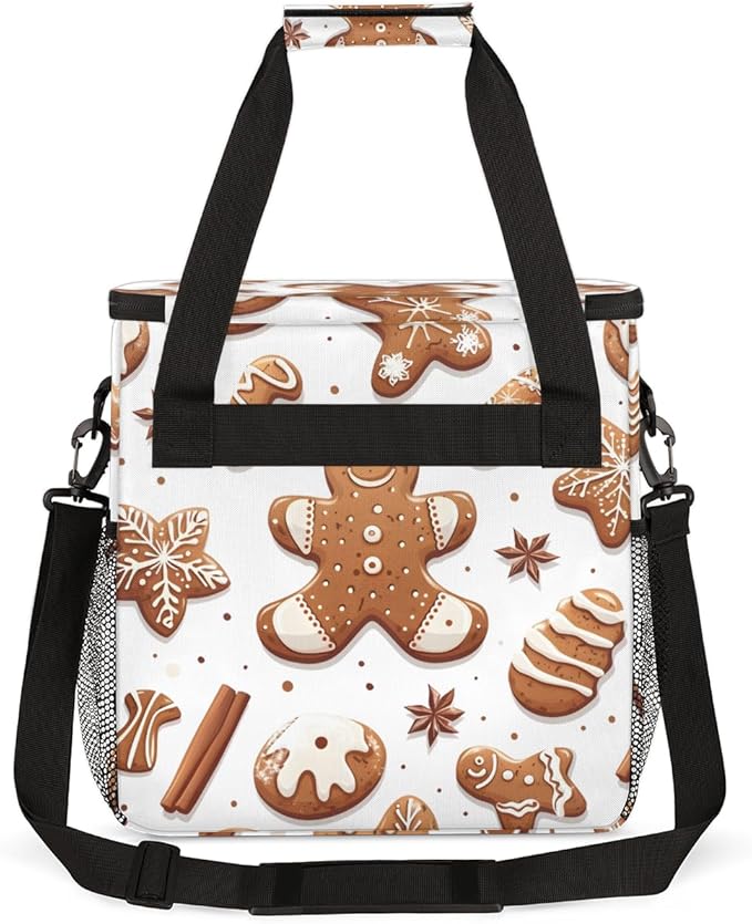 Dreamy Gingerbread Man Coffee Maker Carrying Bag Travel Storage Bag Compatible with K-Mini or K-Mini Plus Single Serve Coffee Brewer Carrying Case with Multiple Pockets &amp Shoulder Strap