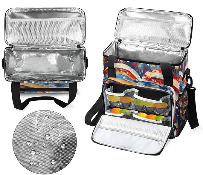 Passion &amp Patriotism 4th of July Coffee Maker Carrying Bag Travel Storage Bag Compatible with K-Mini or K-Mini Plus Single Serve Coffee Brewer Carrying Case with Multiple Pockets &amp Shoulder