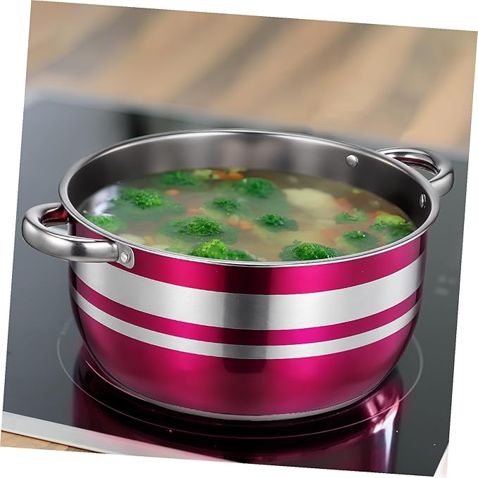 4pcs Stainless Steel Induction Cooktop Pots Set Even Heat Distribution Multipurpose Compatible with Gas Electric Stoves Kitchen Cookware for Home Camping Restaurant Use