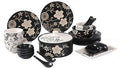 GaRcan Dinner Plate Dinner Plate Home Kitchen Dinnerware Set Hand-Painted Leaf Ceramic Dinnerware Set Elegant Round Dinner Plate Sets Service for 6 Microwave and Dishwasher Safe Dinner Plates House