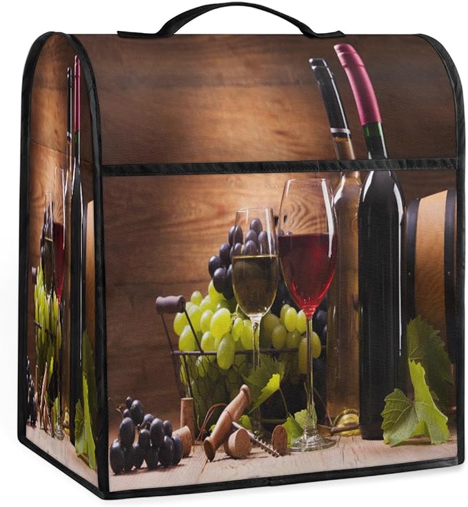 cfpolar Kitchen Aid Mixer Cover Compatible with 6-8 Quarts Grapes Wine Green Leaves Stand Mixer Cover Kitchen Aid Mixers Accessories Appliance Organizer Bag Dust Covers with Zipper Pocket