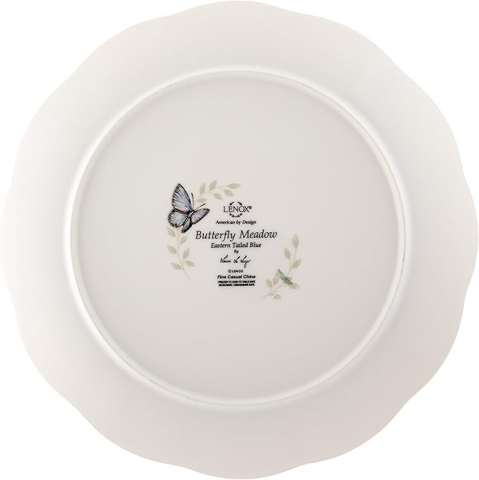 Lenox Dinnerware Set Butterfly Meadow 18-Piece Set Service For 6 White Porcelain Butterfly And Flower Designs Plates And Bowls Sets Dishwasher Safe Home &amp Kitchen (18 Pieces Assorted)