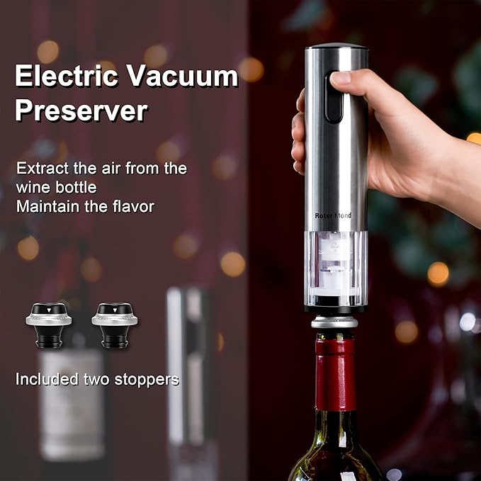 Roter Mond Retro 2 Slice Toaster + Electric Wine Opener Set for Merry Christmas