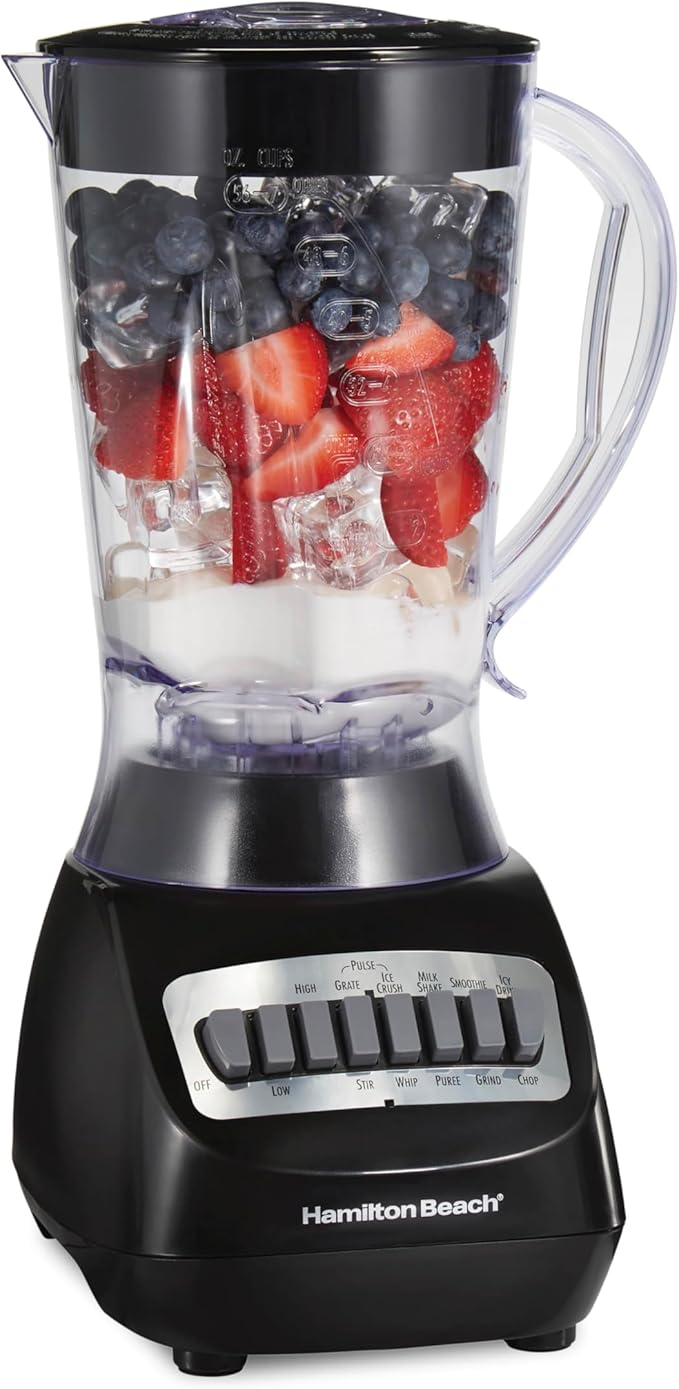 Hamilton Beach 56 Ounce 650W 10 Speed &amp Pulse Countertop Smoothie Blender Black