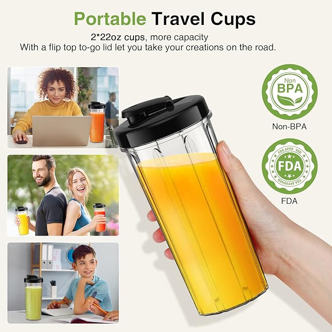 KOIOS Max 1000w Personal Smoothie Blender for Shakes and Smoothies + 27oz/0.8L Fast Heat Gooseneck Electric Kettle with Temperature Control