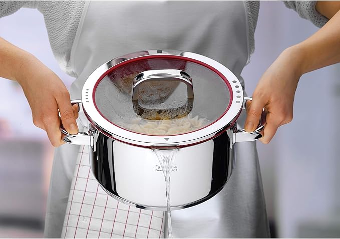 WMF 1.4L Stainless Steel Cooking Pot 16cm Silver Brushed Finish Includes Lid Suitable for All Stove Tops Dishwasher Safe
