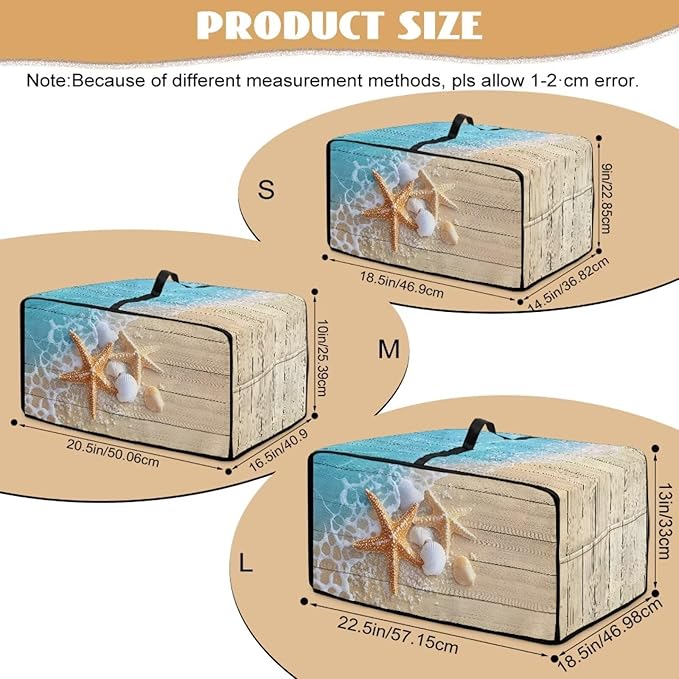 Air Fryer Toaster Smart Oven Dust Cover Starfish Shell Wood Print Toaster Oven Cover with Side Pockets for Kitchen Counter Machine Washable M