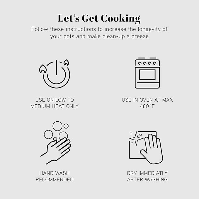 Country Kitchen Cookware Set with Removable Handle Oven &amp RV Safe Pots and Pans Set Black Deluxe Larger Set
